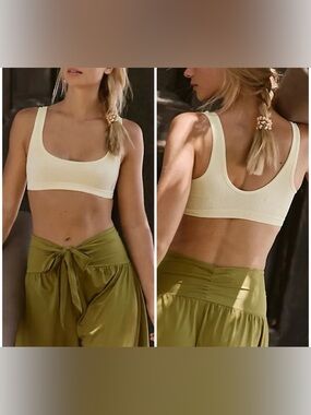 NWT Free People FP Movement Happiness Runs Scoop Neck Bra daylight yellow - M/L